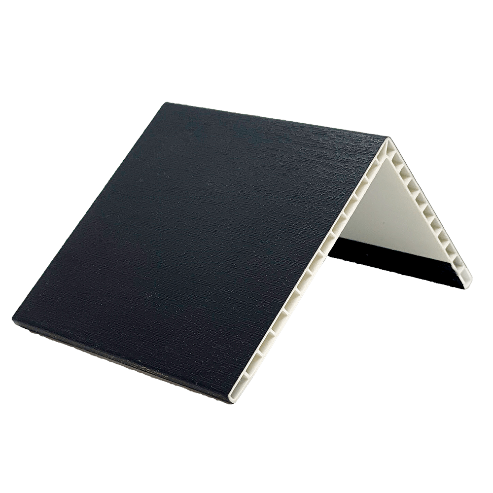 80mm x 100mm Black Ash PVC Hollow Rigid Angle 5m image